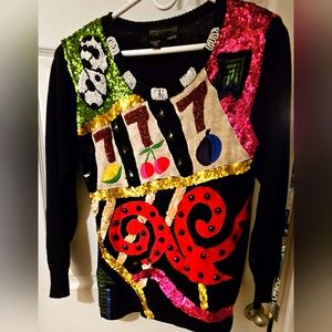 Spree International VINTAGE Women's Casino Themed Sweater SIZE Med Pre-Owned